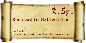 Konstantin Szilveszter névjegykártya